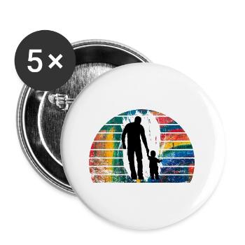 Father and daughter - Buttons small 1''/25 mm (5-pack) - white - Front