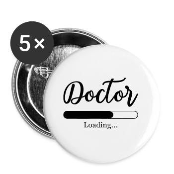 Arzt Ärztin Medizinstudium Medizinstudent Doktor - Buttons klein 25 mm (5er Pack) - Weiß - Vorne