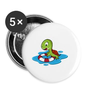 Turtle Sea Veterinarians Gift - Buttons small 1''/25 mm (5-pack) - white - Front