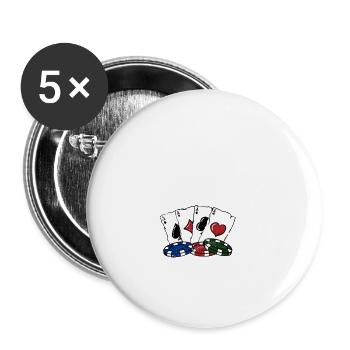 J’appelle le joueur de poker Bet Poker Casino - Lot de 5 petits badges (25 mm) - blanc - Devant