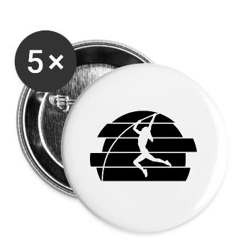 Stabhochspringen - Buttons klein 25 mm (5er Pack) - Weiß - Vorne