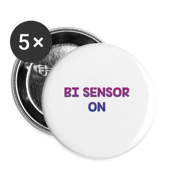 Bi Sensor On Bisexual Funny Bi Pride Humor LGBTQ - Buttons small 1''/25 mm (5-pack) - white - Front
