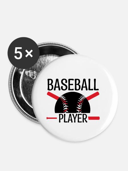 baseballspieler. Baseball-Trainer. - Buttons klein 25 mm (5er Pack) - Weiß