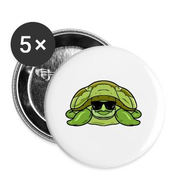 Schildkröte - Buttons klein 25 mm (5er Pack) - Weiß - Vorne