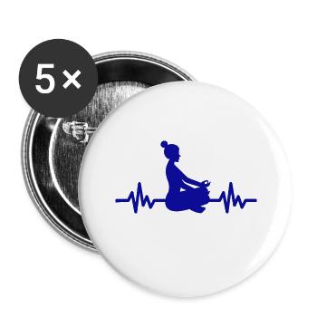 Heartbeat Gymnastics - Meditation Gymnastics Yoga - Buttons small 1''/25 mm (5-pack) - white - Front