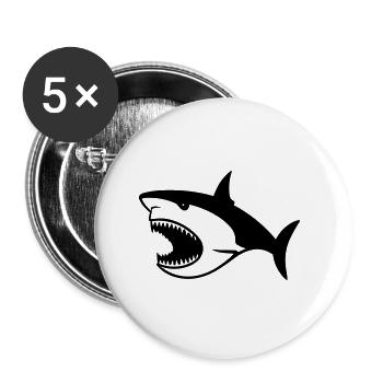 Shark - Buttons small 1''/25 mm (5-pack) - white - Front