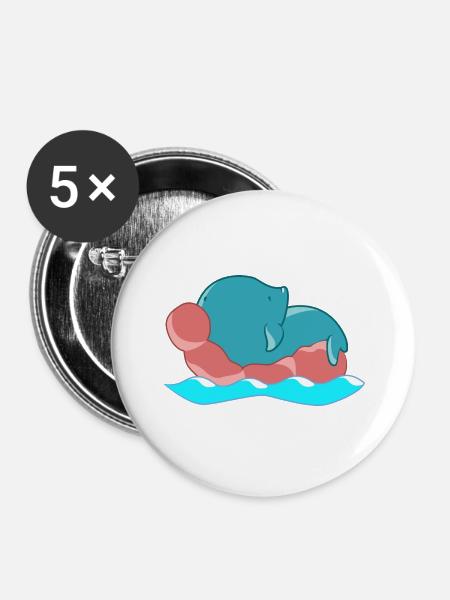 Sommer - Buttons klein 25 mm (5er Pack) - Weiß