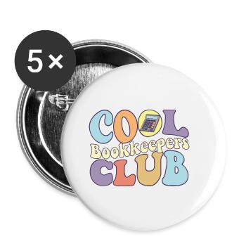 Cool Bookkeeper Club CPA Certified Public - Buttons small 1''/25 mm (5-pack) - white - Front