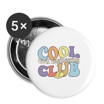 Cool Civil Engineering Club Engineer Builder - Buttons small 1''/25 mm (5-pack) - white - Front