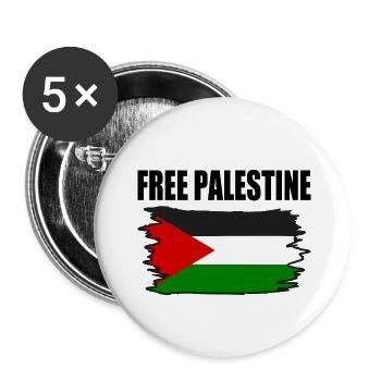 Free palestine - Buttons klein 25 mm (5er Pack) - Weiß - Vorne