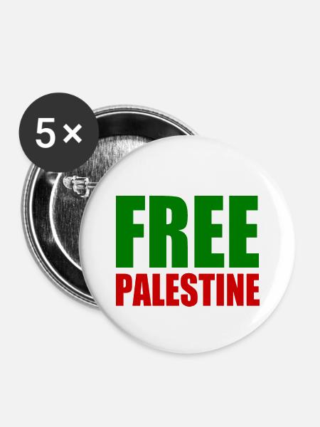 Free palestine - Buttons klein 25 mm (5er Pack) - Weiß