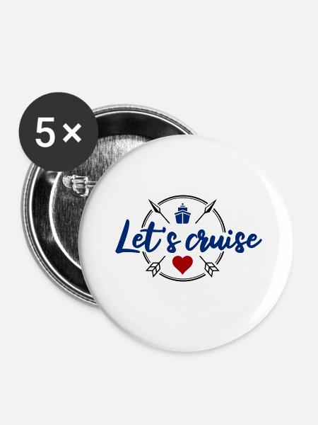 Let's cruise - Buttons klein 25 mm (5er Pack) - Weiß