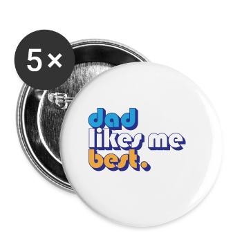 Papa m’aime le mieux L’enfant préféré de papa Drôle - Lot de 5 petits badges (25 mm) - blanc - Devant