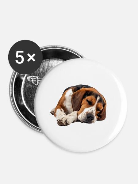 American Foxhound - Buttons klein 25 mm (5er Pack) - Weiß