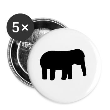 elefant baby symbol tier - Buttons klein 25 mm (5er Pack) - Weiß - Vorne