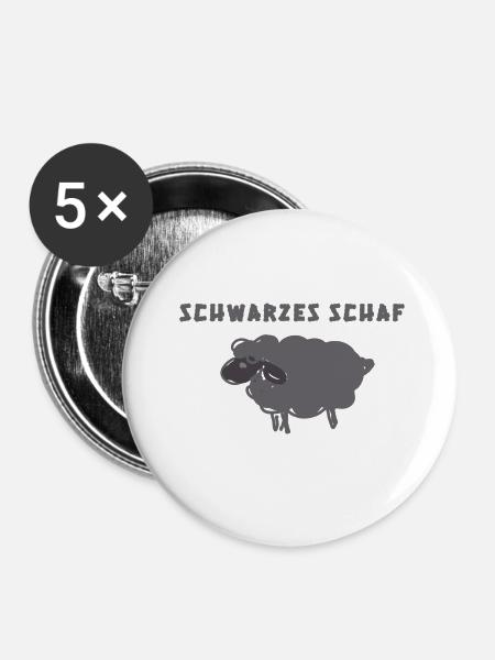 Schwarzes Schaf,,Schaf,illustration - Buttons klein 25 mm (5er Pack) - Weiß