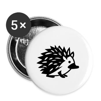 Igel - Buttons klein 25 mm (5er Pack) - Weiß - Vorne