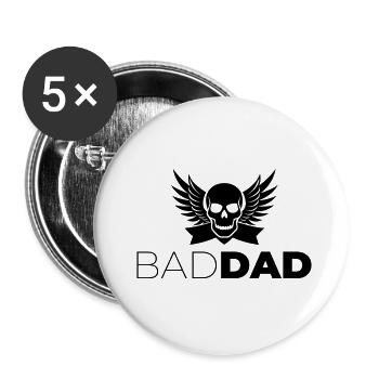 Bad Dad - Buttons klein 25 mm (5er Pack) - Weiß - Vorne