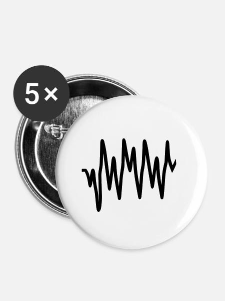 Herzschlag - Buttons klein 25 mm (5er Pack) - Weiß