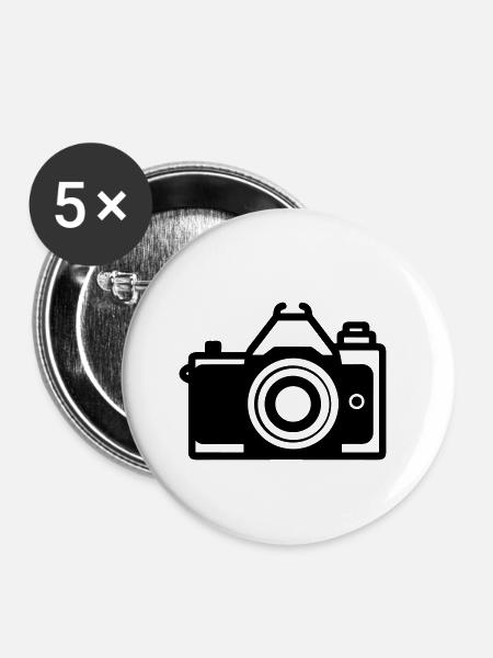Kamera - Buttons klein 25 mm (5er Pack) - Weiß