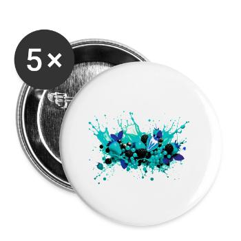 Fruit,illustration,graffiti,fruits,blue strawberries - Buttons small 1''/25 mm (5-pack) - white - Front