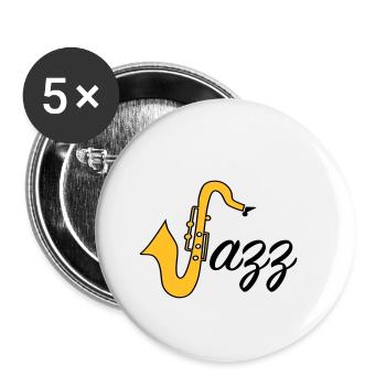 Jazz - Buttons klein 25 mm (5er Pack) - Weiß - Vorne