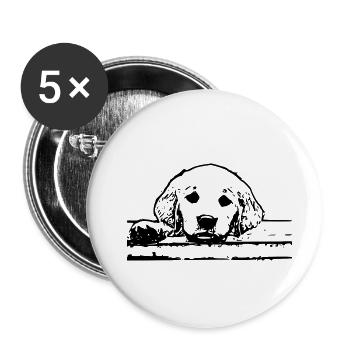 Beautiful dog design. Ideal for everyone. - Buttons small 1''/25 mm (5-pack) - white - Front