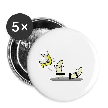 Bananen Strip Dance Striptease - Buttons klein 25 mm (5er Pack) - Weiß - Vorne