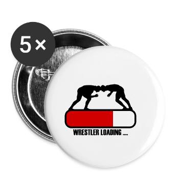 Wrestler Wrestling - Chargement en cours - Lot de 5 petits badges (25 mm) - blanc - Devant