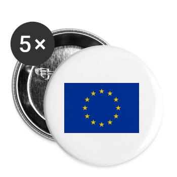 Drapeau Européen - Lot de 5 petits badges (25 mm) - blanc - Devant