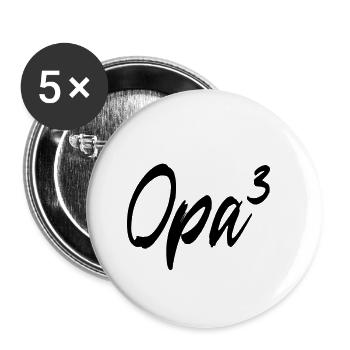 Opa hoch 3 dreifacher Opa werdender Opa - Buttons klein 25 mm (5er Pack) - Weiß - Vorne