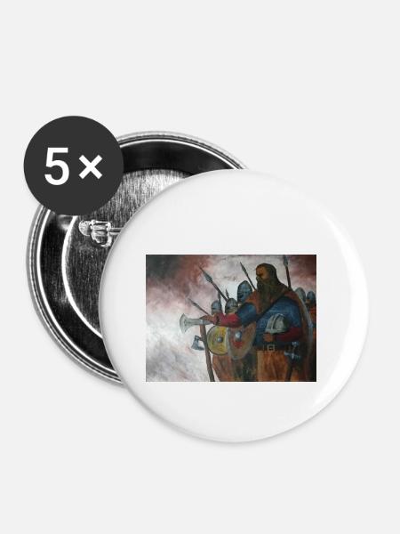 Vikings - Buttons klein 25 mm (5er Pack) - Weiß