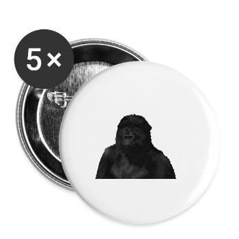 Singe - Lot de 5 petits badges (25 mm) - blanc - Devant