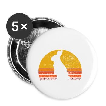Easter Rabbit Sunset Retro Gift - Buttons small 1''/25 mm (5-pack) - white - Front