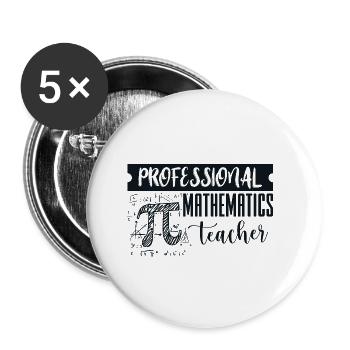 Mathématiques professionnelles Professeur De Maths Design - Lot de 5 petits badges (25 mm) - blanc - Devant
