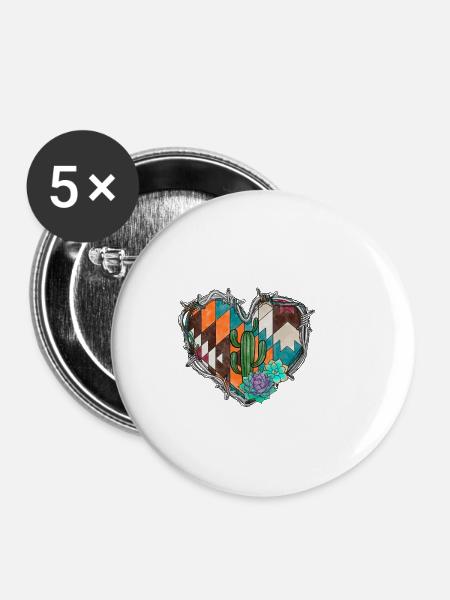 Azteken mit saftigem Stacheldraht - Buttons klein 25 mm (5er Pack) - Weiß