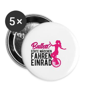 Einrad fahren Spruch Einradfahrerin - Buttons klein 25 mm (5er Pack) - Weiß - Vorne