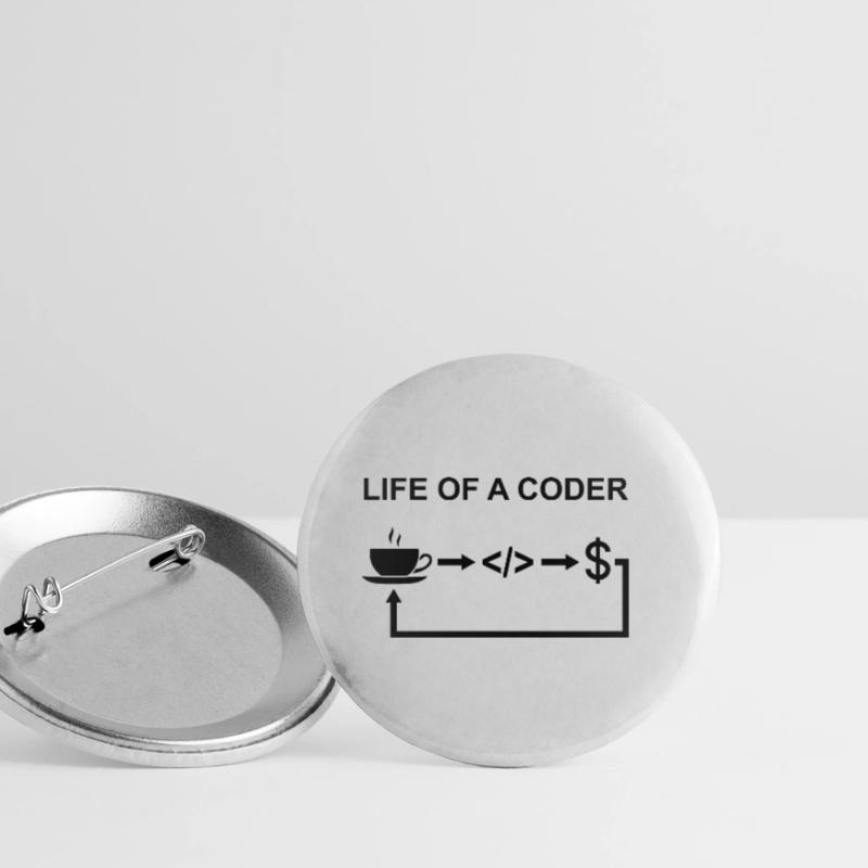 Life Of A Coder Software Developer Programmer Nerd Buttons klein 25 mm (5er Pack)