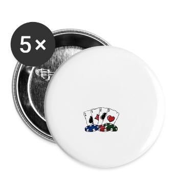 Traité avec Junk Gambler Poker Gambling Poker - Lot de 5 petits badges (25 mm) - blanc - Devant