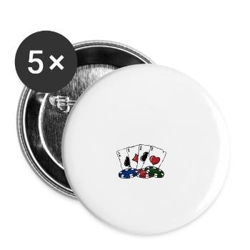 Battle of the Analytics Card Jeux de cartes Poker Card - Lot de 5 petits badges (25 mm) - blanc - Devant