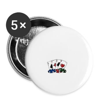 Pot Odds and Probability Card Games Poker Card - Buttons small 1''/25 mm (5-pack) - white - Front