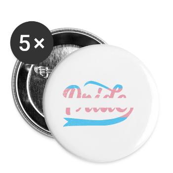 LGBT Rainbow Gay Pride Homo Lesbian Gay - Buttons small 1''/25 mm (5-pack) - white - Front