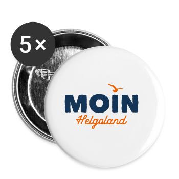 Nordsee Moin Helgoland - Buttons klein 25 mm (5er Pack) - Weiß - Vorne