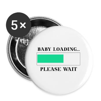 Chargement de bébé enceinte s’il vous plaît attendre idée cadeau - Lot de 5 petits badges (25 mm) - blanc - Devant