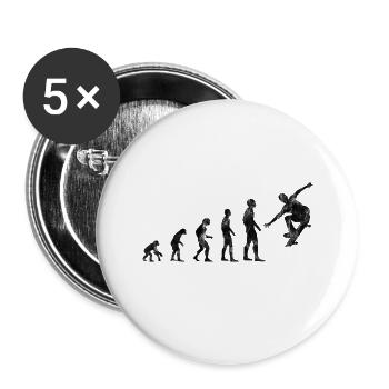 Skateboarder Skateboard Evolution Skate Skateing - Buttons klein 25 mm (5er Pack) - Weiß - Vorne