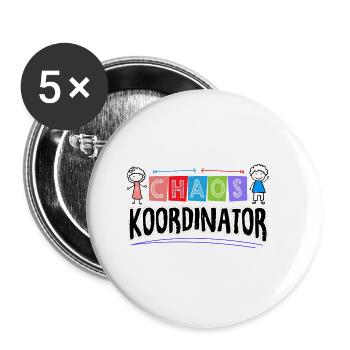 Chaos Koordinator Babysitter Kindertagesstätte Kin - Buttons klein 25 mm (5er Pack) - Weiß - Vorne