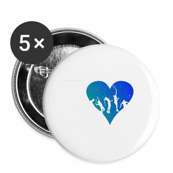 Tennis Damen Herren Tennis spielen Tennisspielen - Buttons klein 25 mm (5er Pack) - Weiß - Vorne