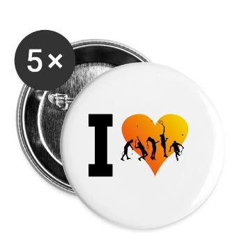 Tennisspielen Tennis spielen Herren Damen Tennis - Buttons klein 25 mm (5er Pack) - Weiß - Vorne