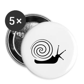 Schnecken - Buttons klein 25 mm (5er Pack) - Weiß - Vorne