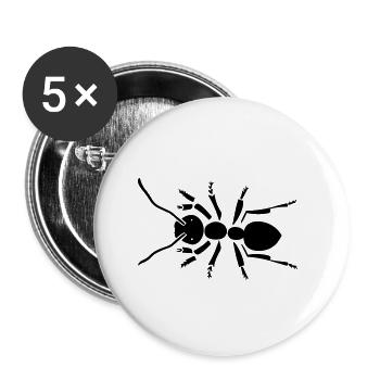 fourmi - Lot de 5 petits badges (25 mm) - blanc - Devant